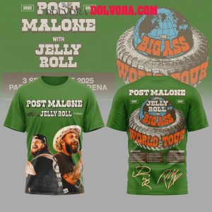 Post Malone With Jelly Roll 2025 Big Ass World Tour It’s Time Hoodie T-Shirt