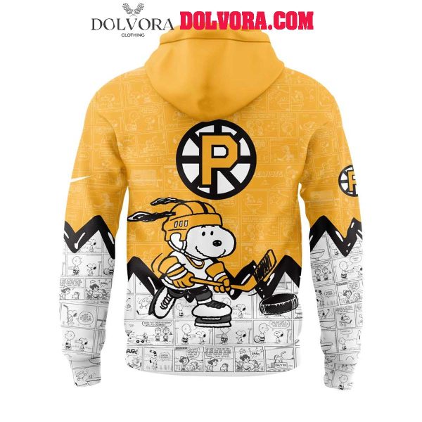 Providence Bruins 75th Anniversary Of Peanuts 2025 Snoopy Time Hoodie T-Shirt