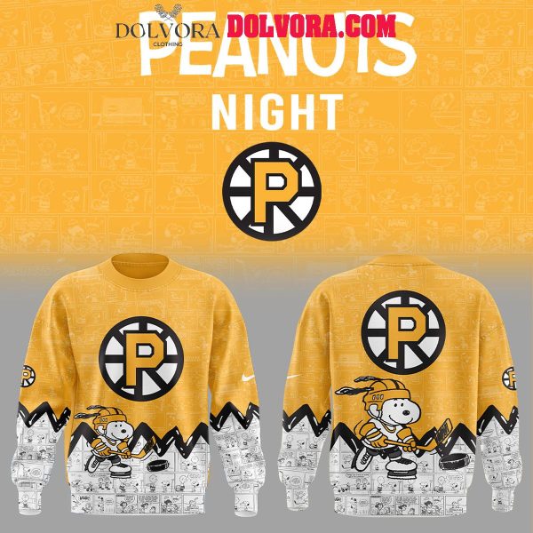 Providence Bruins 75th Anniversary Of Peanuts 2025 Snoopy Time Hoodie T-Shirt