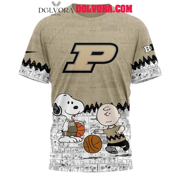 Purdue Boilermakers Snoopy 75th Anniversary Of Peanuts 2025 Hoodie T-Shirt