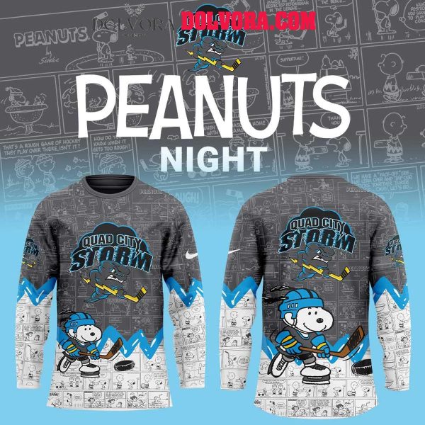 Quad City Storm 75th Anniversary Of Peanuts Snoopy 2025 Hockey Jersey