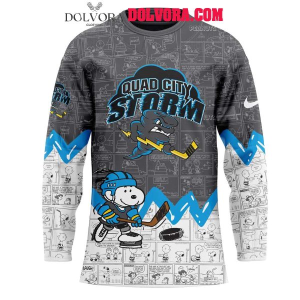 Quad City Storm 75th Anniversary Of Peanuts Snoopy 2025 Hockey Jersey