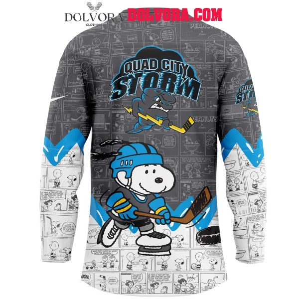 Quad City Storm 75th Anniversary Of Peanuts Snoopy 2025 Hockey Jersey