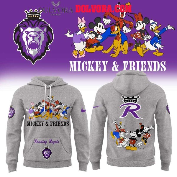 Reading Royals Disney Mickey & Friends 2025 Grey Version Hoodie T-Shirt