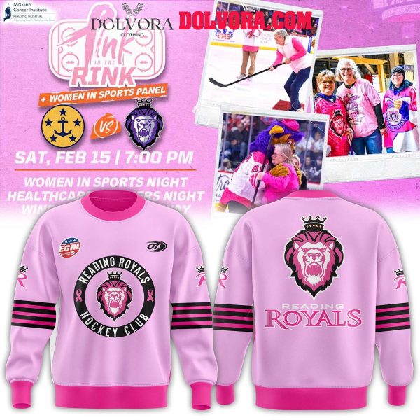 Reading Royals Pink In The Rink 2025 American Cancer Society Hoodie T-Shirt