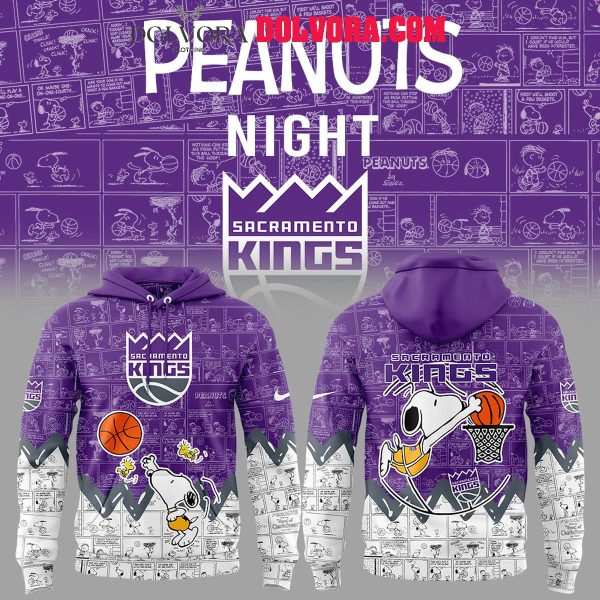 Sacramento Kings Snoopy Basketball 75th Anniversary Peanuts Hoodie T-Shirt