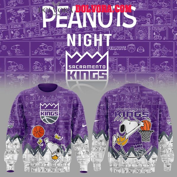 Sacramento Kings Snoopy Basketball 75th Anniversary Peanuts Hoodie T-Shirt