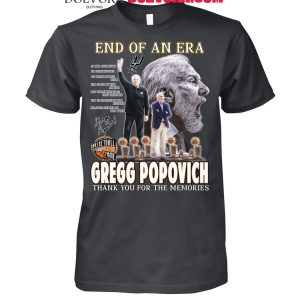 San Antonio Spurs End Of An Era Gregg Popovich 2025 Thank You T-Shirt