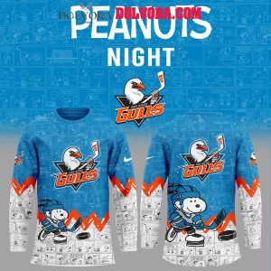 San Diego Gulls Snoopy Time 75th Anniversary Of Peanuts Hockey Jersey