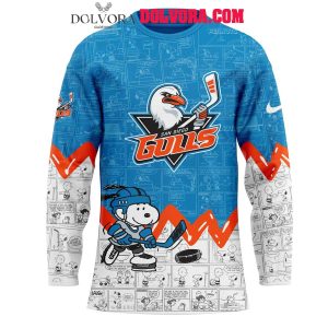 San Diego Gulls Snoopy Time 75th Anniversary Of Peanuts Hockey Jersey