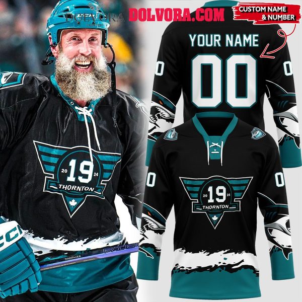 San Jose Sharks 2025 New Season Joe Thornton #19 Personalized Hockey Jersey