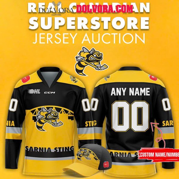 Sarnia Sting Real Canadian Superstore Jersey Auction Personalized Hockey Jersey