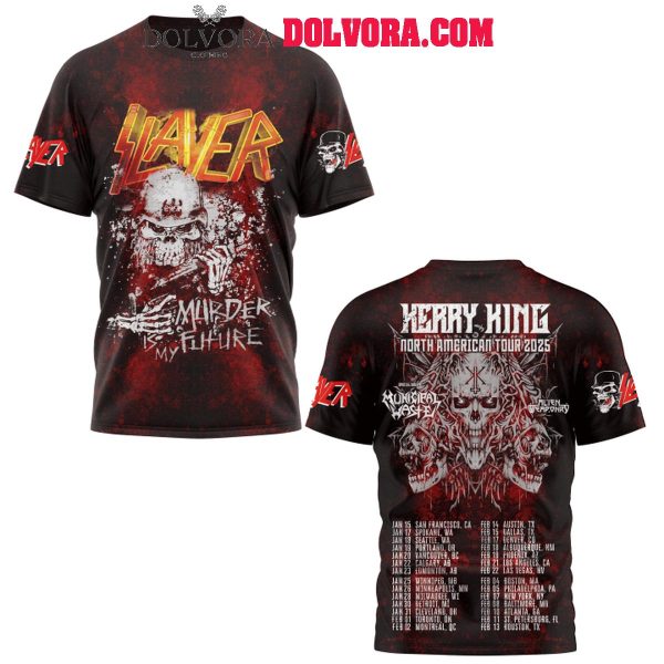 Slayer Kerry King North American Tour 2025 With Municipal Waste Hoodie T-Shirt