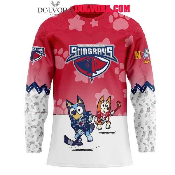 South Carolina Stingrays Bluey And Bingo Playing ECHL 2025 Hockey Jersey