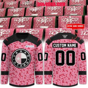 Texas Stars 2025 Cancer Awareness Fighting Cancer Personalized Hockey Jersey