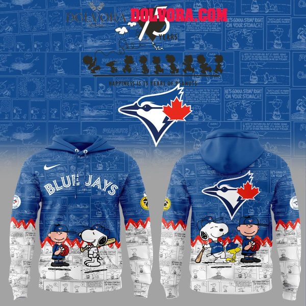 Toronto Blue Jays Snoopy 75th Anniversary Of Peanuts 2025 Hoodie T-Shirt