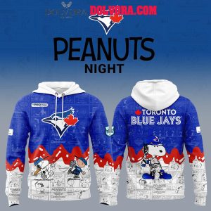 Toronto Blue Jays Snoopy Anniversary Happiness Is 75 Years Of Peanuts Hoodie T-Shirt