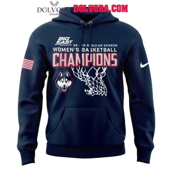 UConn Huskies 2025 Big East Regular Season Champions Celebrating Hoodie T-Shirt