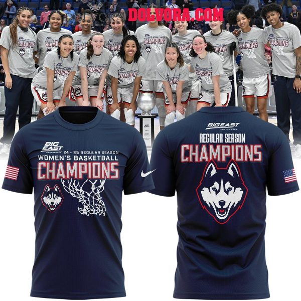 UConn Huskies Basketball Big East Regular Season Champions 2025 Hoodie T-Shirt