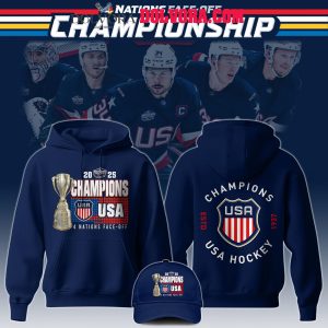 USA Hockey Team NHL 4 Nation Face off Champions Third 2025 Hoodie T-Shirt