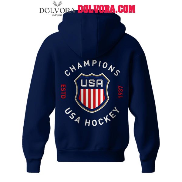 USA Hockey Team NHL 4 Nation Face off Champions Third 2025 Hoodie T-Shirt