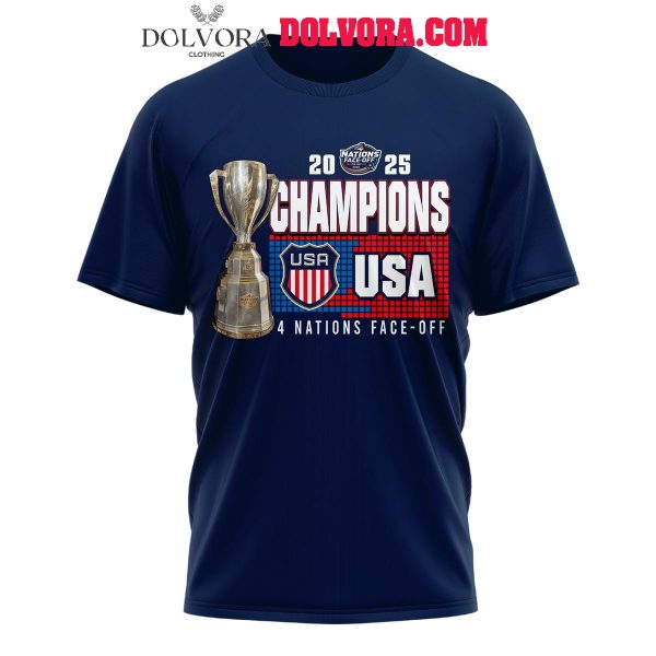 USA Hockey Team NHL 4 Nation Face off Champions Third 2025 Hoodie T-Shirt