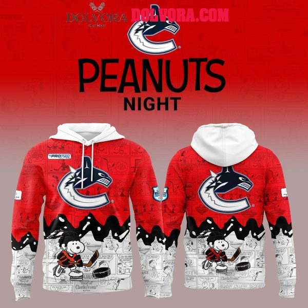 Vancouver Canucks 2025 Snoopy 75th Anniversary Peanuts Hoodie T-Shirt