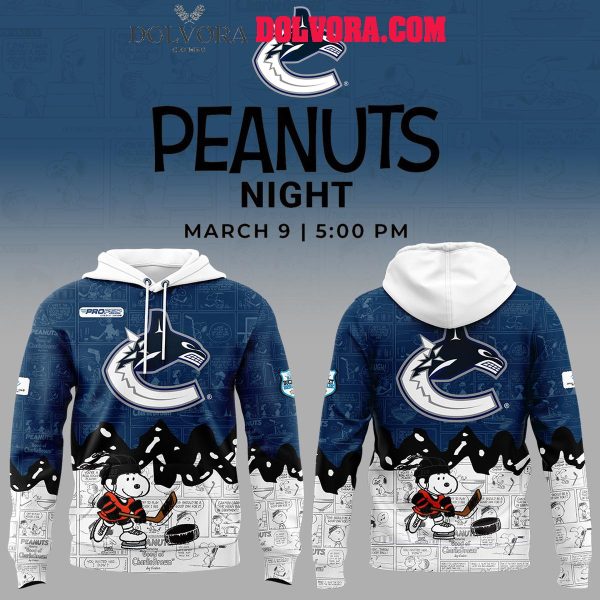 Vancouver Canucks Snoopy Hockey 75th Anniversary Peanuts Hoodie T-Shirt