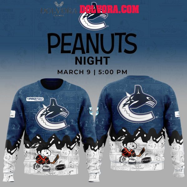 Vancouver Canucks Snoopy Hockey 75th Anniversary Peanuts Hoodie T-Shirt