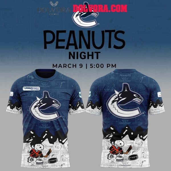 Vancouver Canucks Snoopy Hockey 75th Anniversary Peanuts Hoodie T-Shirt