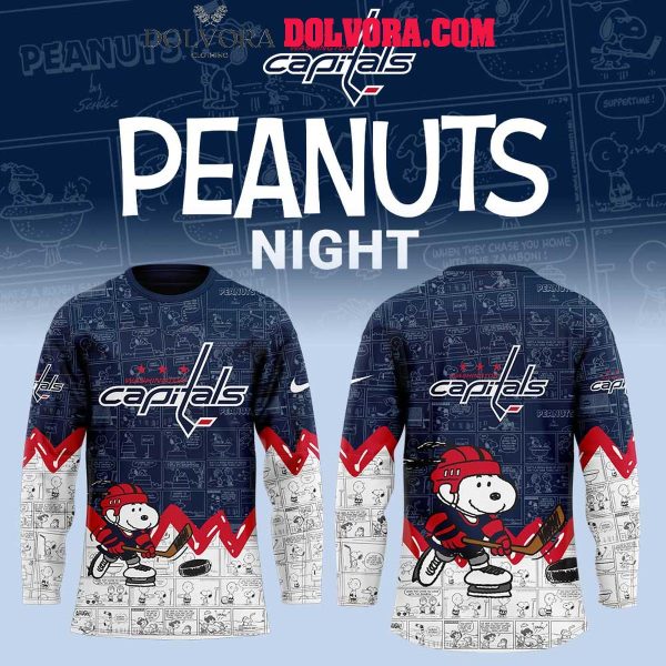 Washington Capitals Anniversary Of Peanuts 2025 Snoopy Hockey Jersey