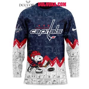 Washington Capitals Anniversary Of Peanuts 2025 Snoopy Hockey Jersey