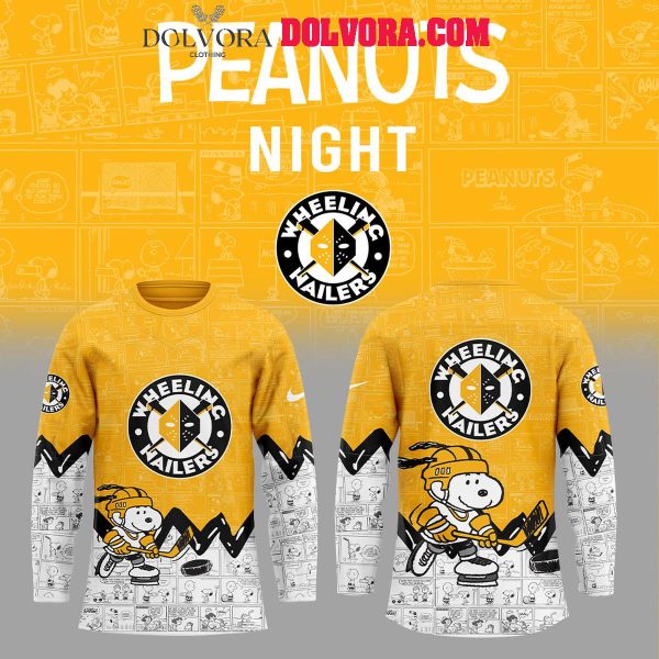 Wheeling Nailers Anniversary Of Peanuts 2025 Snoopy Hockey Jersey