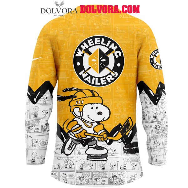 Wheeling Nailers Anniversary Of Peanuts 2025 Snoopy Hockey Jersey