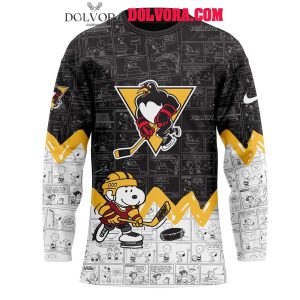 Wilkes-Barre Scranton Penguins Snoopy Time 75th Anniversary Of Peanuts Hockey Jersey