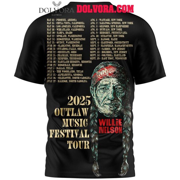 Willie Nelson 2025 Outlaw Music Festival Tour The Legends Hoodie T-Shirt