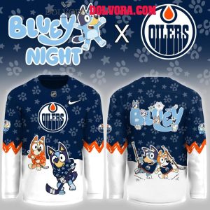 Edmonton Oilers Bluey New Year 2026 New Season Personalized Hockey Jersey