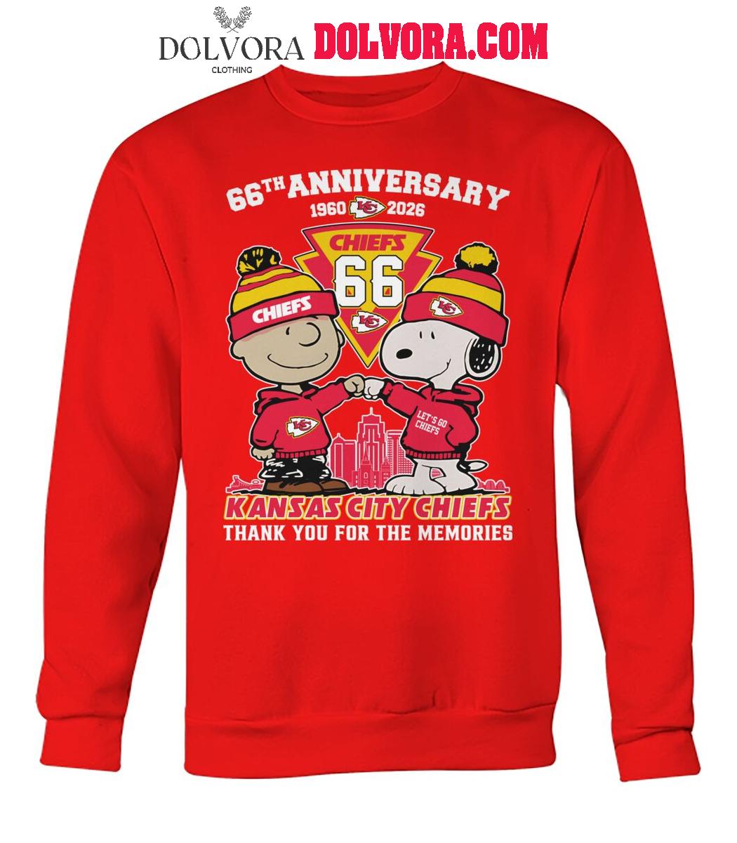 Kansas City Chiefs Peanuts 1960-2026 Thank You For 66 Years Of Memories T-Shirt Kansas City Chiefs Peanuts 1960-2026 Thank You For 66 Years Of Memories T-Shirt