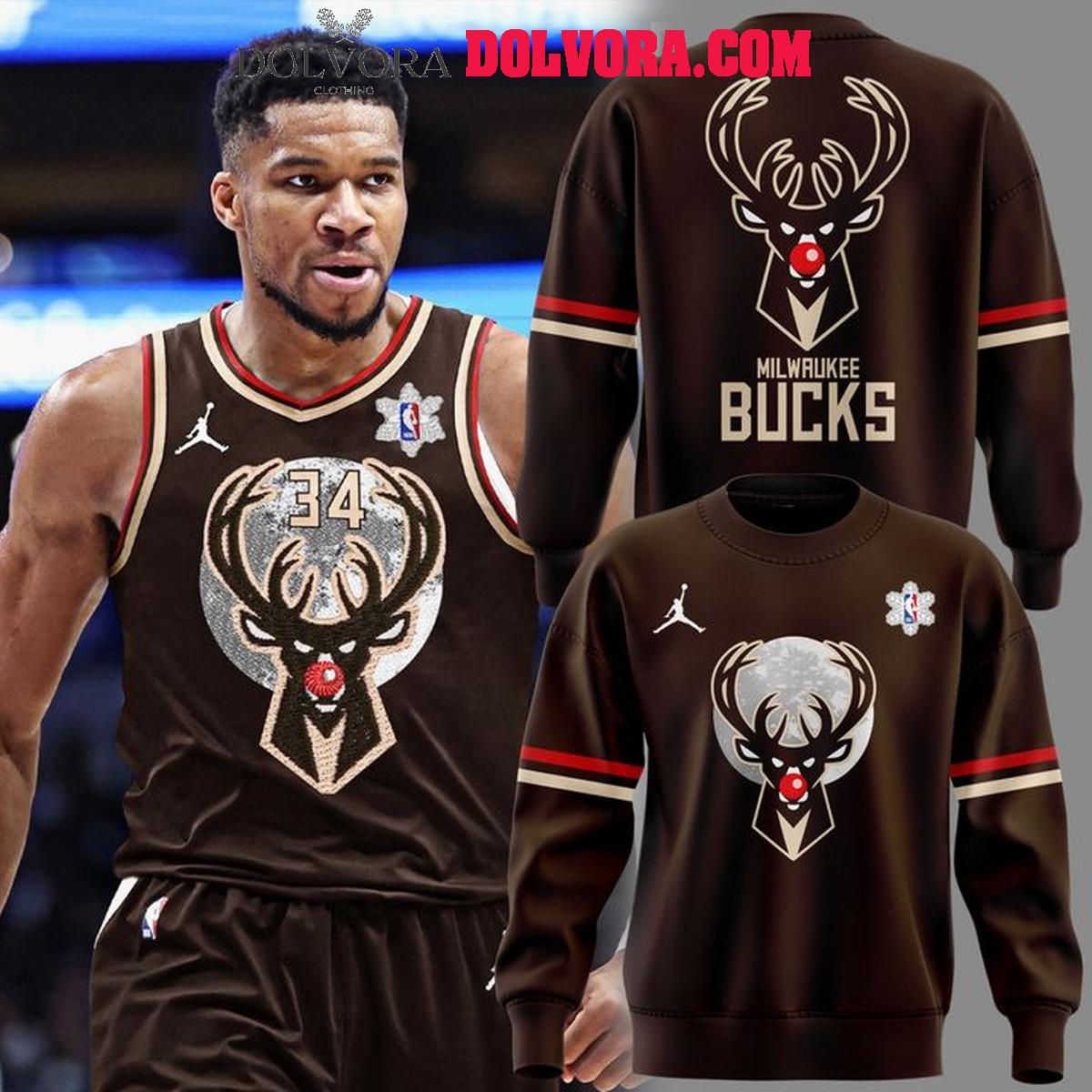 Milwaukee Bucks Christmas Night Reindeers 2025-2026 Hoodie T-Shirt Milwaukee Bucks Christmas Night Reindeers 2025-2026 Hoodie T-Shirt