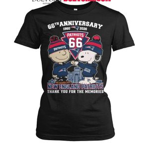 New England Patriots Peanuts 1960-2026 Thank You For 66 Years Of Memories T-Shirt