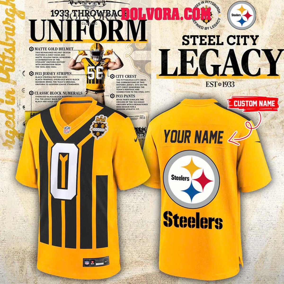 Pittsburgh Steelers 1933 Throwback 2026 Personalized Football Jersey Pittsburgh Steelers 1933 Throwback 2026 Personalized Football Jersey